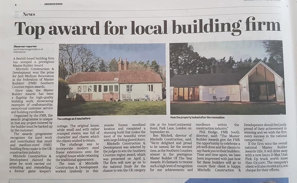 Robertsbridge Cottage newspaper feature